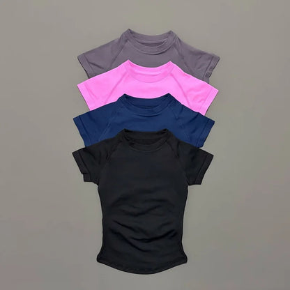 Women's Seamless Short Sleeve Workout Top for Yoga & Fitness