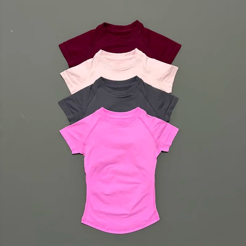 Women's Seamless Short Sleeve Workout Top for Yoga & Fitness