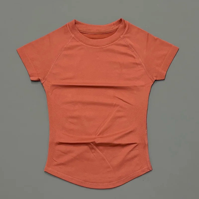 Women's Seamless Short Sleeve Workout Top for Yoga & Fitness