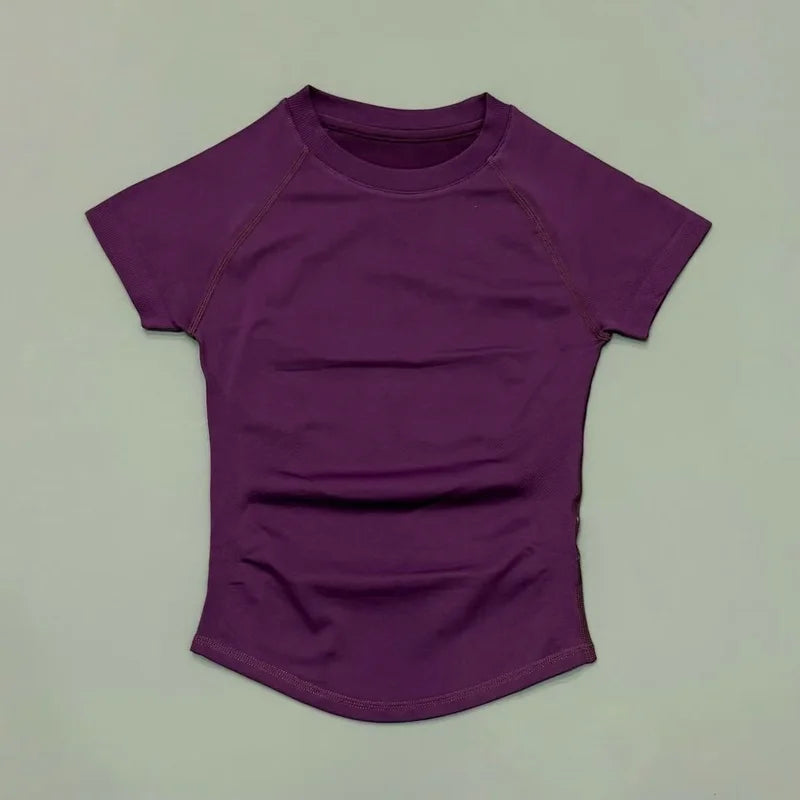 Women's Seamless Short Sleeve Workout Top for Yoga & Fitness